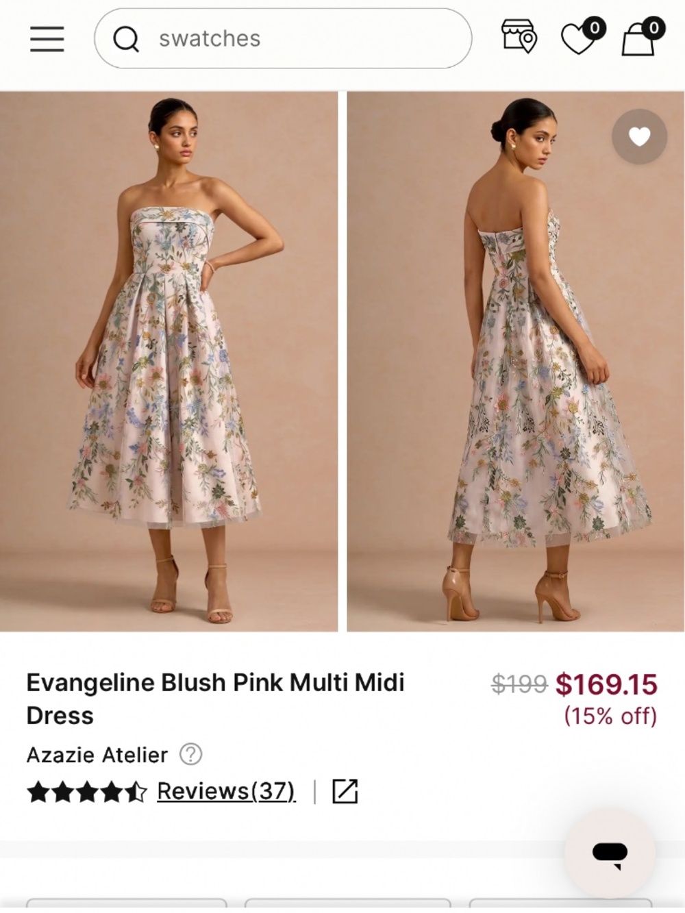 Azazie Atelier Blush Multi Midi